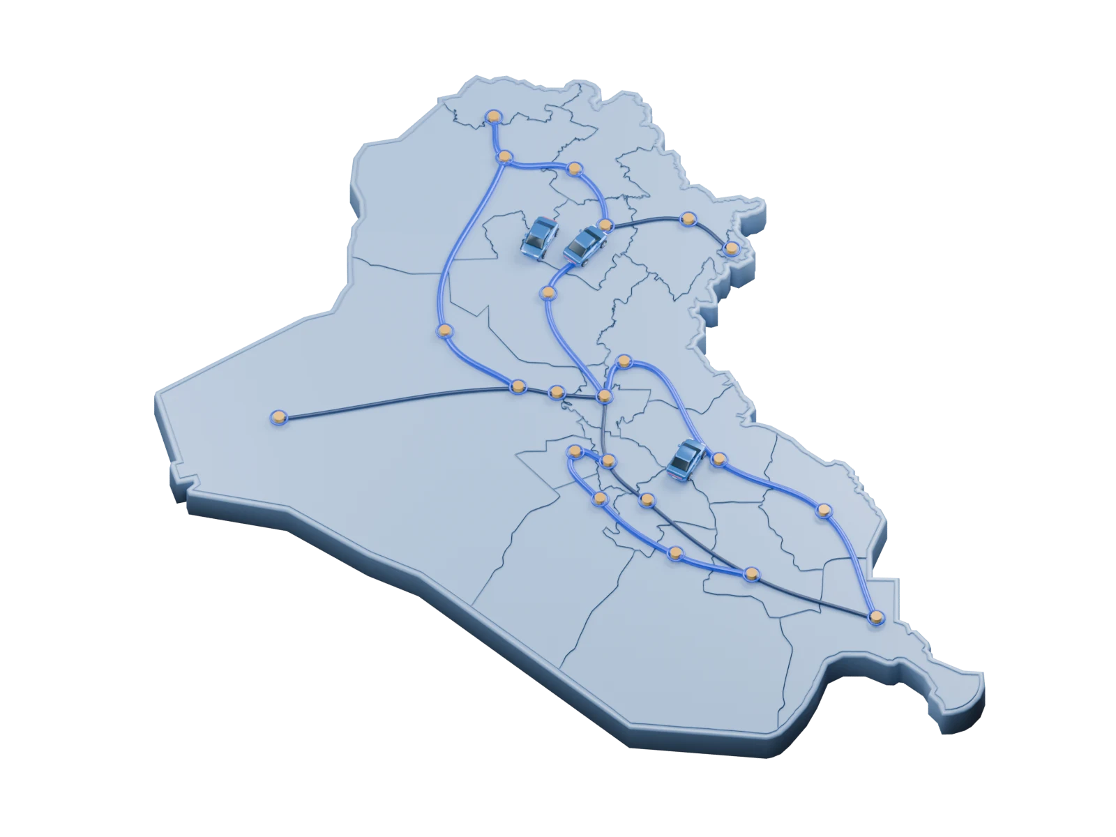 Interactive 3D illustration of Iraq